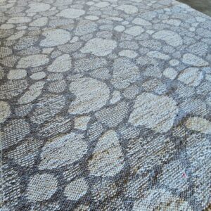 Covor cu decor traditional 80x200 cm, decor geometric, nuante gri - imagine 4