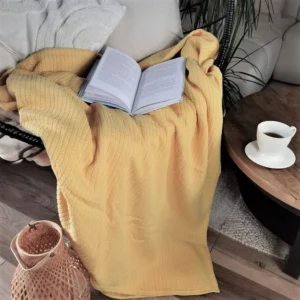 Cuvertura Kotonia Home - Pique, 220x240 cm,100% bumbac, galben - imagine 3