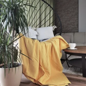 Cuvertura Kotonia Home - Pique, 220x240 cm,100% bumbac, galben - imagine 2