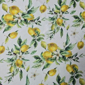 Fata de masa Kotonia Home Exotic - 100% bumbac, creton impermeabil, 180x220 cm, decor 3D lamai inflorit - imagine 4