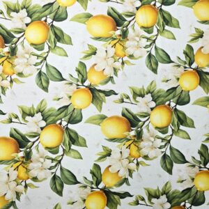 Fata de masa Kotonia Home Exotic 3D- 100% bumbac, creton impermeabil, 180x220 cm, decor flori de lamai - imagine 4