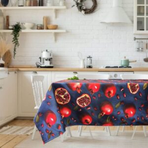 Fata de masa Kotonia Home Exotic 3D- 100% bumbac, creton impermeabil, 180x220 cm, decor felii de rodie