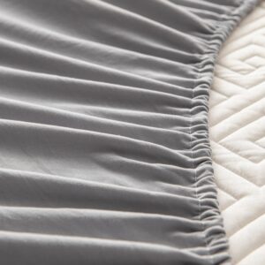 Pachet patut Kotonia Home Bebe - ranforce, 100 % bumbac, cearceaf pat si husa cu elastic, decor elefantei - imagine 10