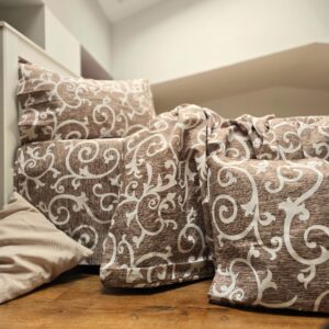 Lenjerie de pat 2 persoane, tesatura clasica neteda, 100% bumbac, decor floral - 07