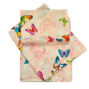 Lenjerie de pat 2 persoane, tesatura clasica neteda, 100% bumbac, decor fluturi - 23 - imagine 5