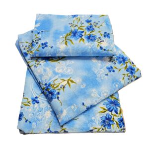 Lenjerie de pat 2 persoane, tesatura clasica neteda, 100% bumbac, decor floral - 06 - imagine 4