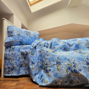 Lenjerie de pat 2 persoane, tesatura clasica neteda, 100% bumbac, decor floral - 06 - imagine 3