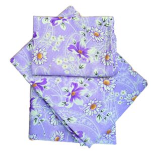 Lenjerie de pat 2 persoane, tesatura clasica neteda, 100% bumbac, decor floral - 18 - imagine 4