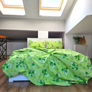 Lenjerie de pat 2 persoane, tesatura clasica neteda, 100% bumbac, decor floral - 13 - imagine 2