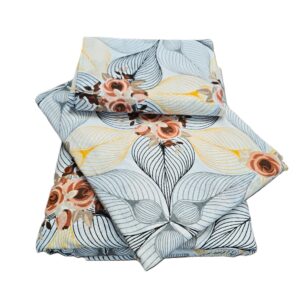 Lenjerie de pat 2 persoane, tesatura clasica neteda, 100% bumbac, decor floral - 14 - imagine 4