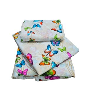 Lenjerie de pat 2 persoane, tesatura clasica neteda, 100% bumbac, decor fluturi - 11 - imagine 4