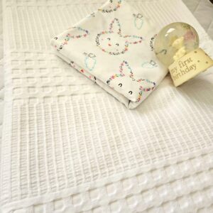 Cuvertura Waffle Kotonia Home - Bebe, 110x110 cm, 100% bumbac - Alb - imagine 4