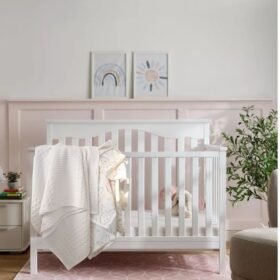 Cuvertura Waffle Kotonia Home - Bebe, 110x110 cm, 100% bumbac - Alb