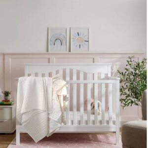 Cuvertura Waffle Kotonia Home - Bebe, 110x110 cm, 100% bumbac - Alb