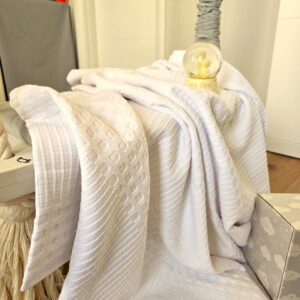Cuvertura Waffle Kotonia Home - Bebe, 110x110 cm, 100% bumbac - Alb - imagine 3