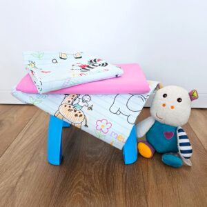 Pachet patut Kotonia Home Bebe - ranforce, 100 % bumbac, cearceaf pat si husa cu elastic, decor jucarii - imagine 2