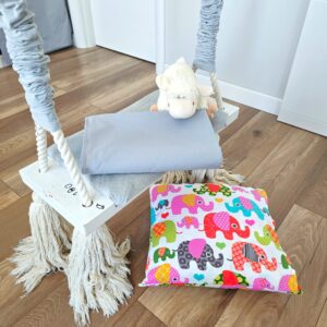 Pachet patut Kotonia Home Bebe - ranforce, 100 % bumbac, cearceaf pat si husa cu elastic, decor elefantei - imagine 7