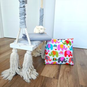 Pachet patut Kotonia Home Bebe - ranforce, 100 % bumbac, cearceaf pat si husa cu elastic, decor elefantei - imagine 6