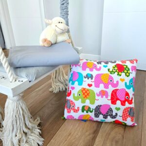 Pachet patut Kotonia Home Bebe - ranforce, 100 % bumbac, cearceaf pat si husa cu elastic, decor elefantei - imagine 5