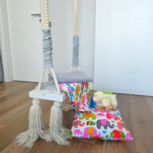 Pachet patut Kotonia Home Bebe - ranforce, 100 % bumbac, cearceaf pat si husa cu elastic, decor elefantei - imagine 4