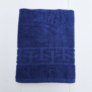 Prosop baie Greek Border Jacquard Plush Luxury - 100% Bumbac, 500g/mp, bleumarin - imagine 2