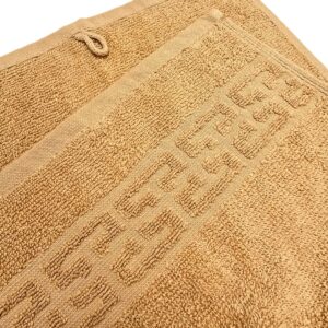 Prosop baie Greek Border Jacquard Plush Luxury - 100% Bumbac, 500g/mp, cappuccino - imagine 2