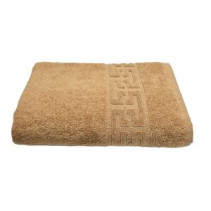 Prosop baie Greek Border Jacquard Plush Luxury - 100% Bumbac, 500g/mp, cappuccino - imagine 3