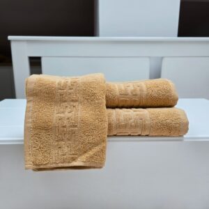 Prosop baie Greek Border Jacquard Plush Luxury - 100% Bumbac, 500g/mp, cappuccino - imagine 5
