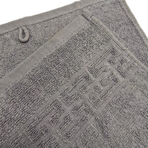 Prosop baie Greek Border Jacquard Plush Luxury - 100% Bumbac, 500g/mp, gri - imagine 3