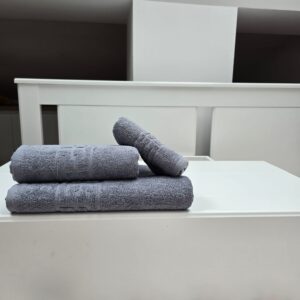 Prosop baie Greek Border Jacquard Plush Luxury - 100% Bumbac, 500g/mp, gri - imagine 2