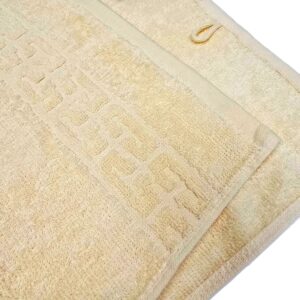 Prosop baie Greek Border Jacquard Plush Luxury - 100% Bumbac, 500g/mp, ivoire - imagine 5