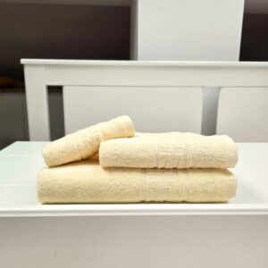 Prosop baie Greek Border Jacquard Plush Luxury - 100% Bumbac, 500g/mp, ivoire - imagine 6