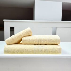 Prosop baie Greek Border Jacquard Plush Luxury - 100% Bumbac, 500g/mp, ivoire - imagine 2
