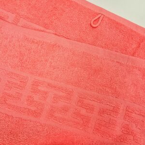 Prosop baie Greek Border Jacquard Plush Luxury - 100% Bumbac, 500g/mp, coral - imagine 3