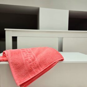 Prosop baie Greek Border Jacquard Plush Luxury - 100% Bumbac, 500g/mp, coral