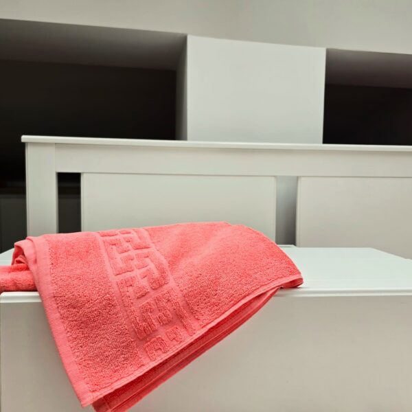 Prosop baie Greek Border Jacquard Plush Luxury - 100% Bumbac, 500g/mp, coral