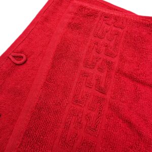 Prosop baie Greek Border Jacquard Plush Luxury - 100% Bumbac, 500g/mp, rosu - imagine 2