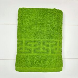 Prosop baie Greek Border Jacquard Plush Luxury - 100% Bumbac, 500g/mp, verde - imagine 2