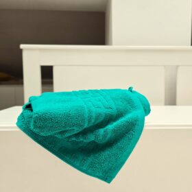 Prosop baie Greek Border Jacquard Plush Luxury - 100% Bumbac, 500g/mp, verde azur