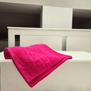 Prosop baie Greek Border Jacquard Plush Luxury - 100% Bumbac, 500g/mp, zmeura - imagine 3