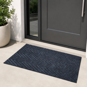 Covor de intrare antiderapant - zig zag uni - 45x75 cm - gri antracit