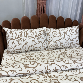 Lenjerie de pat 2 persoane, tesatura clasica neteda, 100% bumbac, decor floral - 29