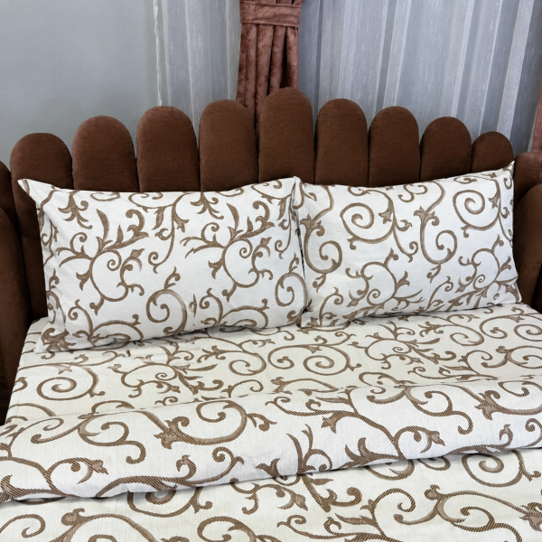 Lenjerie de pat 2 persoane, tesatura clasica neteda, 100% bumbac, decor floral - 29