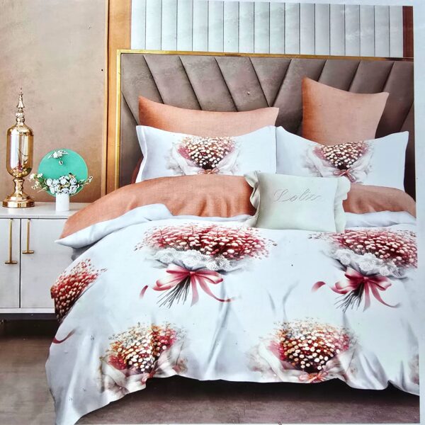 Lenjerie finet gros 3D Noa XXL - 6 piese, decor floral 23