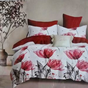 Lenjerie finet gros 3D Noa XXL - 6 piese, decor floral 67
