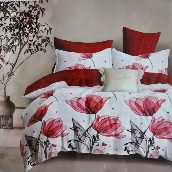 Lenjerie finet gros 3D Noa XXL - 6 piese, decor floral 67