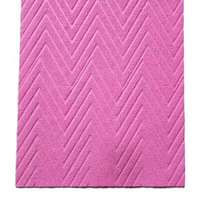 Covor de intrare antiderapant - zig zag uni - 45x75 cm - roz - imagine 3