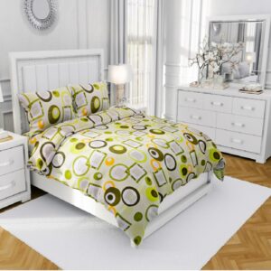 Lenjerie de pat 2 persoane, tesatura clasica neteda, 100% bumbac, decor geometric- 19 - imagine 5