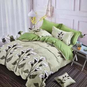 Lenjerie finet gros, XXL cu cearceaf pat - Model floral, 6 piese, YoYo, 51