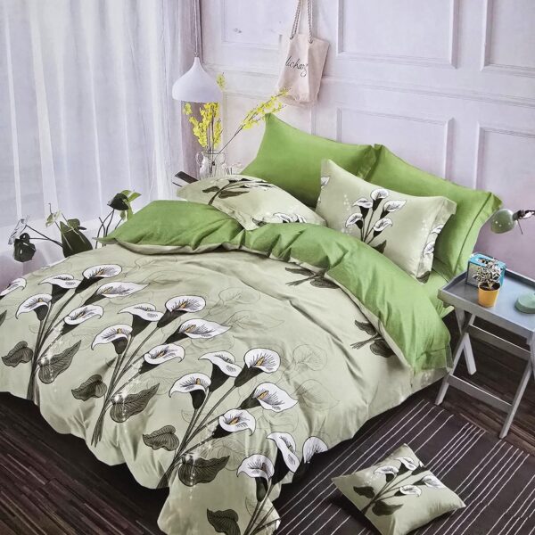 Lenjerie finet gros, XXL cu cearceaf pat - Model floral, 6 piese, YoYo, 51